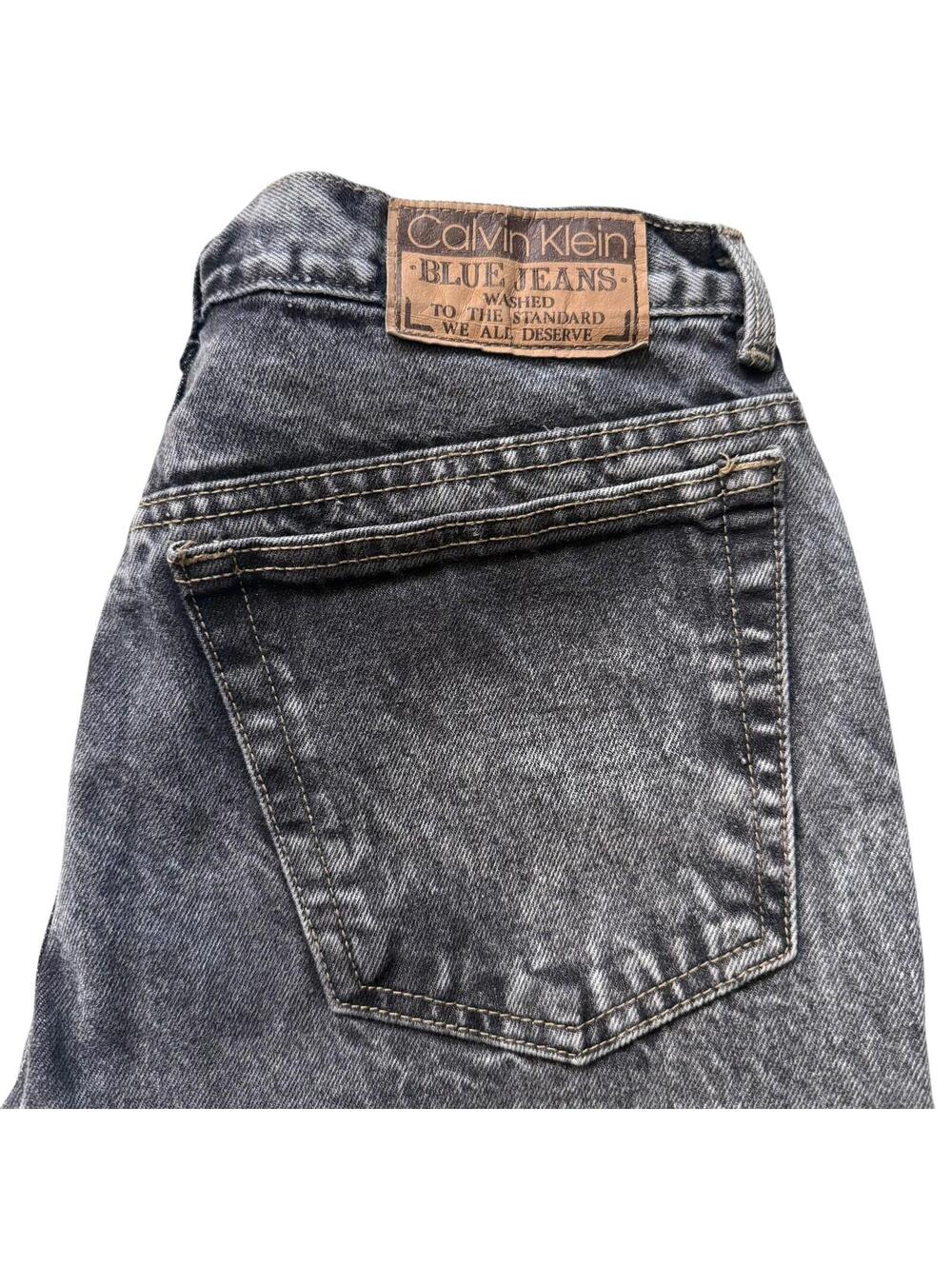 Vintage 1980s Calvin Klein Jeans 32x32 dark Grey  Denim original logo patch